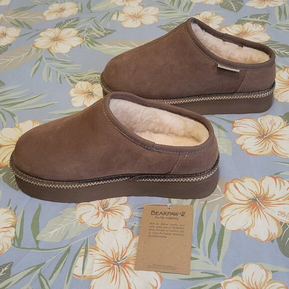 Bearpaw Martis Caroline Platform Slippers Hickory 9 - Picture 5 of 11